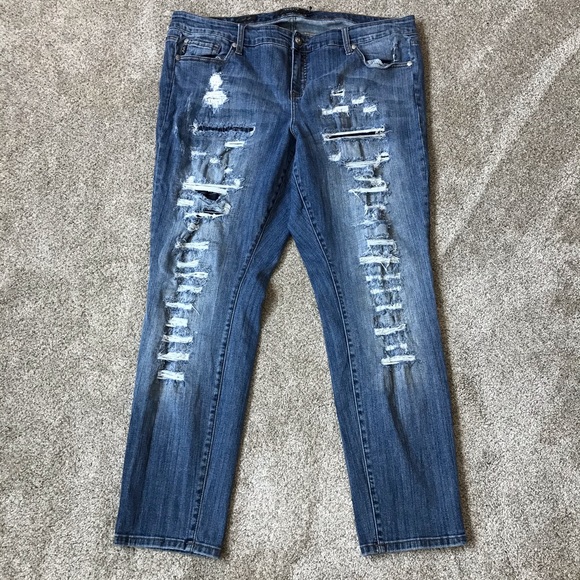 torrid Denim - TORRID Premium DISTRESSED Boyfriend SKINNY JEANS